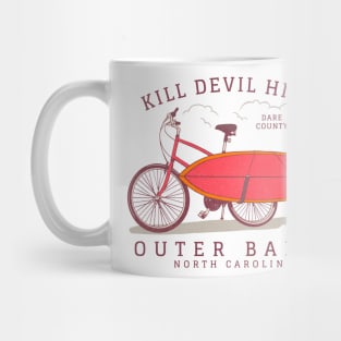 Kill Devil Hills, NC Summer Vacation Bike and Surfboard Mug